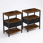 Pack de 2 Veladores Estilo Industrial Black Wood 1