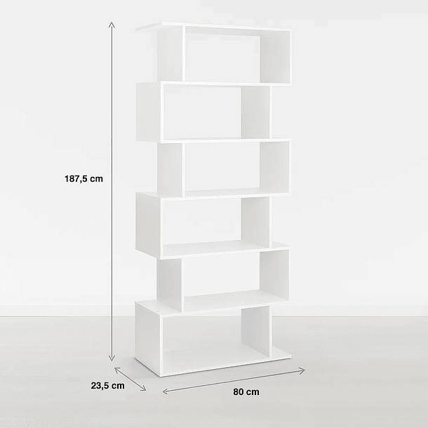 Estantería Moderna ZigZag de 6 Niveles - Blanco 4