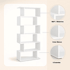 Estantería Moderna ZigZag de 6 Niveles - Blanco 5