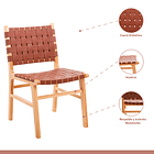 Pack de 2 Sillas Comedor Danesa Austral enrejada Madera y Cuero - Café 3