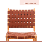 Pack de 2 Sillas Comedor Danesa Austral enrejada Madera y Cuero - Café 5