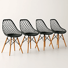 Pack de 4 Sillas Eames Enrejada Mesh - Negra 1