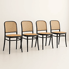 Pack de 4 Sillas Lombardía de Polipropileno - Negra 1