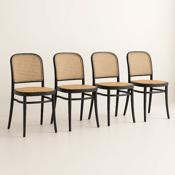 Pack de 4 Sillas Lombardía de Polipropileno - Negra 1