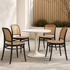 Pack de 4 Sillas Lombardía de Polipropileno - Negra