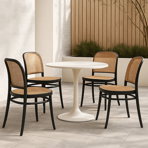 Pack de 4 Sillas Lombardía de Polipropileno - Negra 2