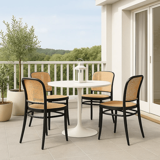 Pack de 4 Sillas Lombardía de Polipropileno - Negra 3