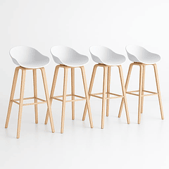 Pack de 4 Taburetes Nordic - Blanco