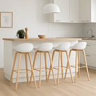 Pack de 4 Taburetes Nordic - Blanco 2