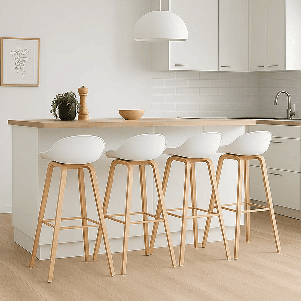 Pack de 4 Taburetes Nordic - Blanco 2
