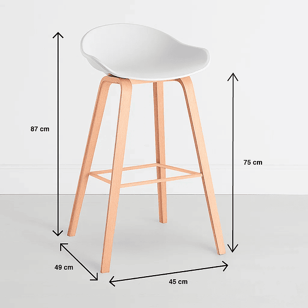 Pack de 4 Taburetes Nordic - Blanco 4