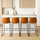 Pack de 4 Taburetes de Bar Burgos de Cuero y Metal Industrial 3