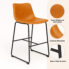 Pack de 4 Taburetes de Bar Burgos de Cuero y Metal Industrial 5
