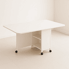 Mesa de comedor plegable extendible blanca 140x60cm 1
