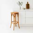 Banco de Diseño Retro en Madera con Asiento Trenzado 2