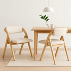 Pack de 2 Sillas Betlahem de madera plegable acolchada - Beige 2