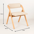 Pack de 2 Sillas Betlahem de madera plegable acolchada - Beige 4