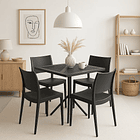 Mesa restaurant 80x80 Polipropileno + 4 Sillas de Restaurante - Negra 3