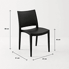 Mesa restaurant 80x80 Polipropileno + 4 Sillas de Restaurante - Negra 4