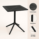 Mesa restaurant 80x80 Polipropileno + 4 Sillas de Restaurante - Negra 7