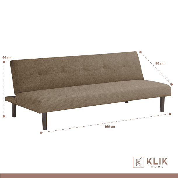 Futón Sofá Cama 2 cuerpos Sofía - Lino Beige 4