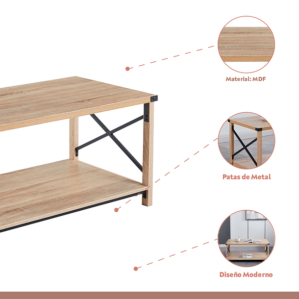 Mesa de Centro Cross - Madera 3