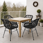 Pack de 4 Butacas con Apoyabrazos de Terraza Rattan Grecia Color Negro 2
