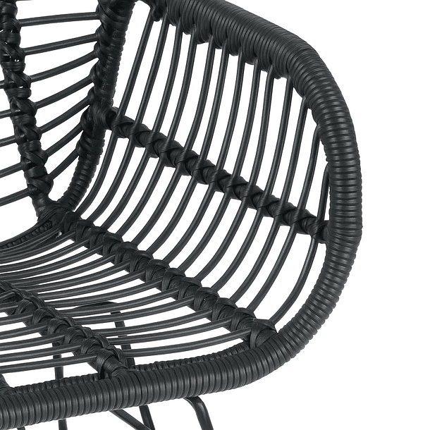 Pack de 4 Butacas con Apoyabrazos de Terraza Rattan Grecia Color Negro 6