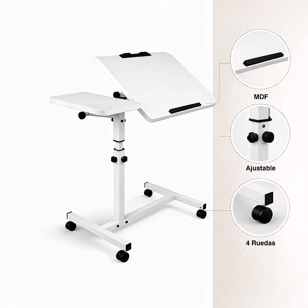 Mesa escritorio ajustable Javna 80x40x75 5