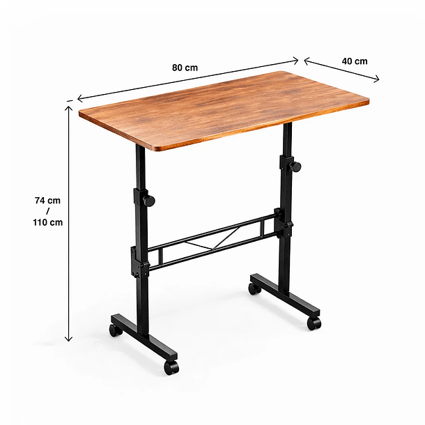 Mesa escritorio ajustable Vinna 80x40x74 4