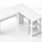 Escritorio Luma Corner en L Blanca con Repisas 6
