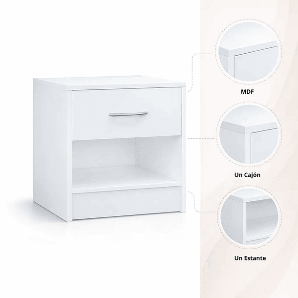 Pack de 2 Veladores KLAKU 39x41 - Blanco 5