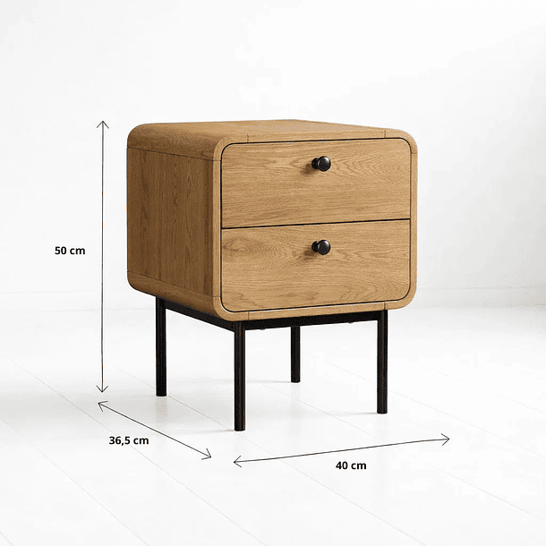 Pack de 2 Veladores KETIK 40x50 - Madera clara 4