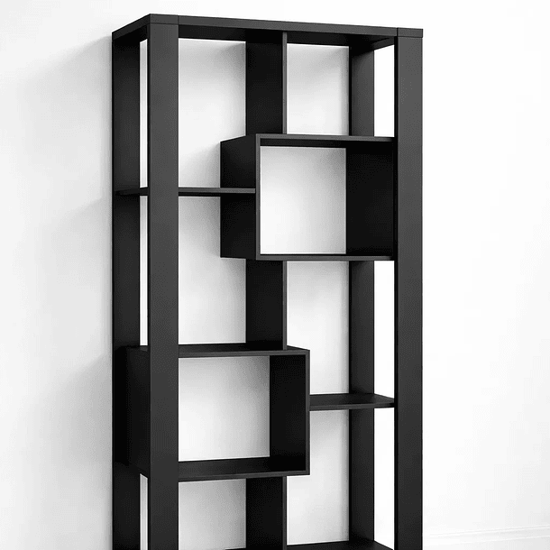 Estantería Prisma Noir Librero Geométrico Moderno - Negro 4