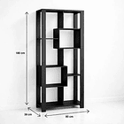 Estantería Prisma Noir Librero Geométrico Moderno - Negro 5