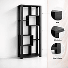 Estantería Prisma Noir Librero Geométrico Moderno - Negro 6
