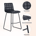 Taburete Alto Milano Cuero Sintetico con Patas Metálicas Estilo Industrial 5