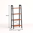 Estantería Industrial Loft Rack 4 Pisos 34,5x56x138.5 4