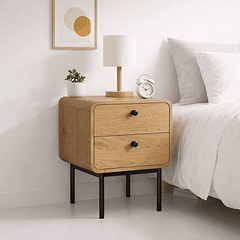 Pack de 2 Veladores KETIK 40x50 - Madera clara