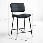 Pack de 2 Taburetes Alto Bronx Negro con Patas Metálicas Negras 4