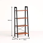 Estantería Industrial Loft Rack 4 Pisos 34,5x56x138.5 3