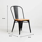 Pack de 4 sillas Tolix con asiento de madera Clara - Negras 4