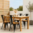 Pack de 4 sillas Tolix con asiento de madera Clara - Negras 3