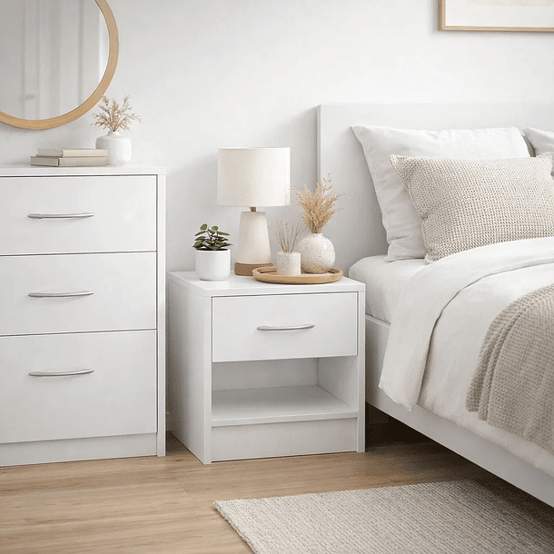 Pack de 2 Veladores KLAKU 39x28x41 - Blanco 3