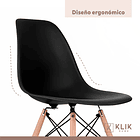 Comedor Mesa Rectangular Negra + 6 Sillas Eames Negras 7