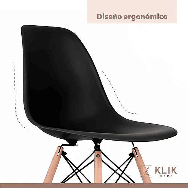Comedor Mesa Rectangular Negra + 6 Sillas Eames Negras 7