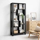 Estantería Prisma Noir Librero Geométrico Moderno 39x80x180 - Negro 3