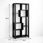 Estantería Prisma Noir Librero Geométrico Moderno 39x80x180 - Negro 4