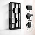 Estantería Prisma Noir Librero Geométrico Moderno 39x80x180 - Negro 5