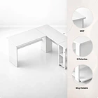 Escritorio Luma Corner en L Blanca con Repisas 5